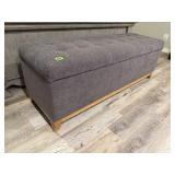 Grey upholstered storage bench58" x 18" x 20"