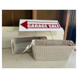 Garage Sale sign, organizer baskets (2)