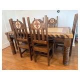 Dining table, chairs (6)