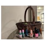Basket of nail polish