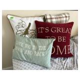 Variety of throw pillows