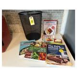 Wire basket, Keto cookbooks
