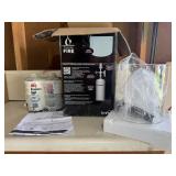 Table propane fire pit, propane tanks