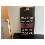 Home clipboard metal sign