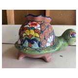 Clay turtle planter