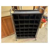 Rolling shoe organizer cart