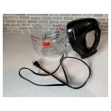 Pyrex measuring cup, Hamiltion Beach hand mixer