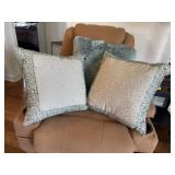 Beaded, plush throw pillows (3)