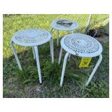 White plant stands/tables (3)