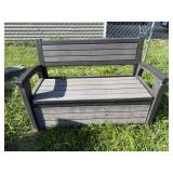 Patio storage bench, no contents included