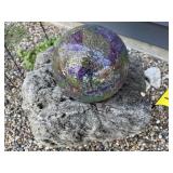 Gazing ball, stone stand