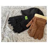 Thinsulate, suede winter gloves, bucket hat
