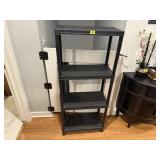 Plastic storage shelves