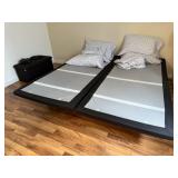 King size adjustable bed frame, twin size bedding,