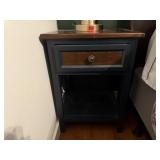 Navy wood grain nightstand