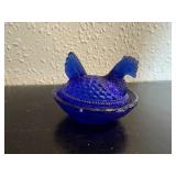 Cobalt blue nesting hen