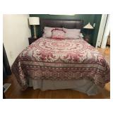 Queen size bed, headboard, frame, mattress,