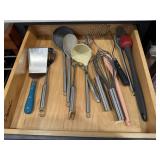 Drawer of kitchen utensils