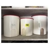 Tupperware canisters, 3 piece set