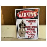 Gun Warning metal sign