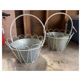 Wire planter baskets (2)