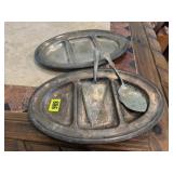 Silver divided plates, dessert servers