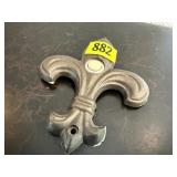 Fleur de lis cast iron door bell plate