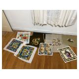 Floral needlepoint, pillow covers