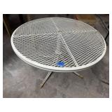 Round metal low patio table