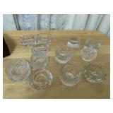 Mixed lot of crystal, glass salters