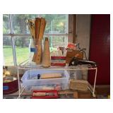 Supplies, rulers, twine, glue gun, exact knives