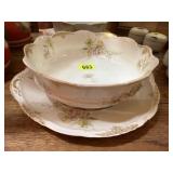 Antique French Limoge serving bowl, plate