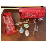 Mixed lot chandelier, lamp crystals