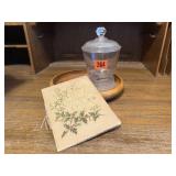 Candy dish, Christmas Carol, Myrtlewood bowl