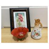 Poppy dishes, watercolor painting