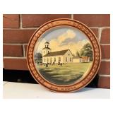 Hand painted wooden plate