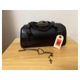 Vintage satchel, rosary