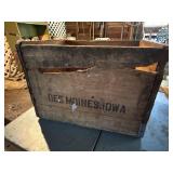 Beverage crate, box repaired with yardsticks