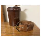 Leather canister, belt