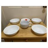 Corelle bowls, soup mug
