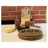 Bath brush, soap savers, advertising calendar