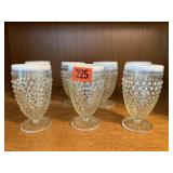 Hobnail Moonstone water goblets (7)