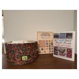 Hat box, sewing & needle point books, projects