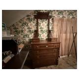 Antique chest of drawers, mirror frame included