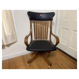 Antique leather backed lawyer