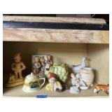 Knick knacks, goose, fox, gnome, figurines, sugar