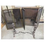 Fire place screens (2), stands