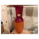 Sunburst blown glass vase