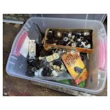 Tote of electrical supplies, switches, outlets