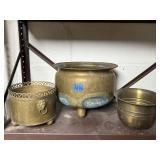 Brass planters (3)